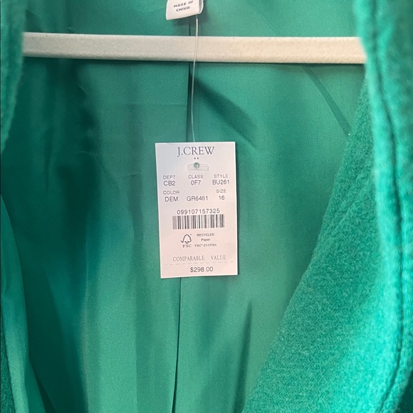 J. Crew Green Women's Coat - Picture 8 of 8